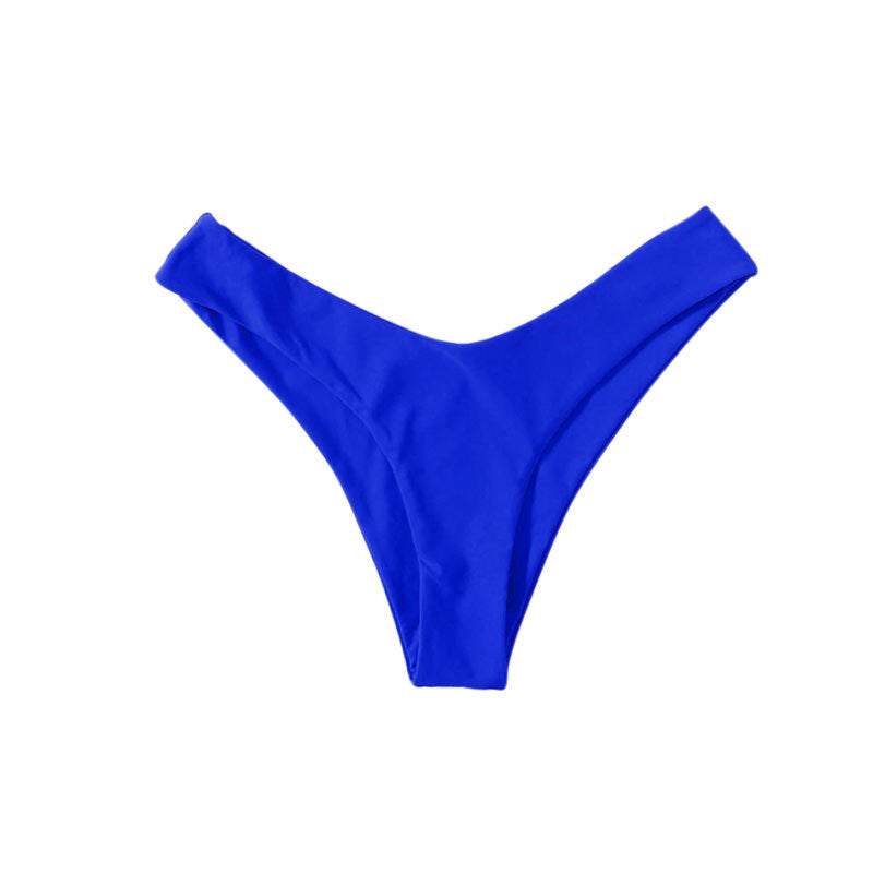 pure color women's sexy two-piece bikini V-shaped bottom fashionable swimsuit