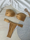 Women's Sexy Crop Top Swimwear Two-Piece Bathing Suit Beach Resort Swimsuit for Women