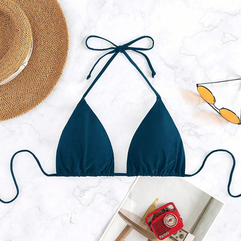 Sexy Tied Bikini Top with Padded Bra, Beach Hot Spring Swimwear for Women