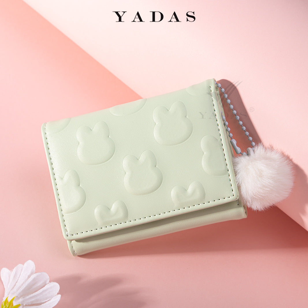 Women's Small Wallet Wholesale Rabbit Embossed PU Compact Coin Purse Wallet