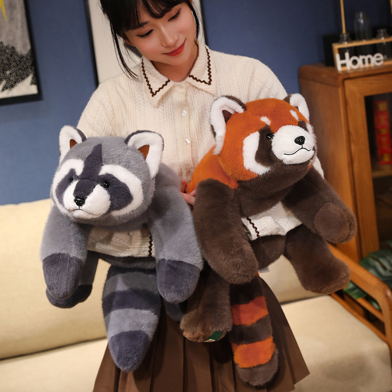 New Simulation Raccoon Plush Toy Animal Doll Small Raccoon Stuffed Animal Pillow Birthday Gift Wholesale