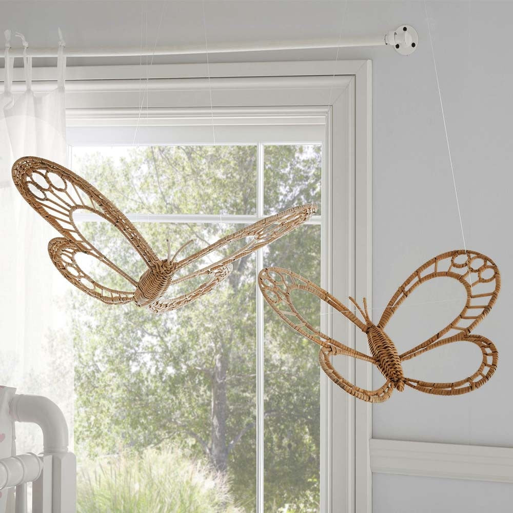 Scandinavian Style Woven Decorative Grass Butterfly Wall Hanging for Home, Hotel, Photo Props and Interior Decoration