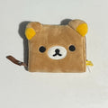 Cute Rilakkuma Plush Wallet, Kawaii Card Holder, Japanese Style Portable Cartoon Coin Purse with ID Storage, Feminine Design
