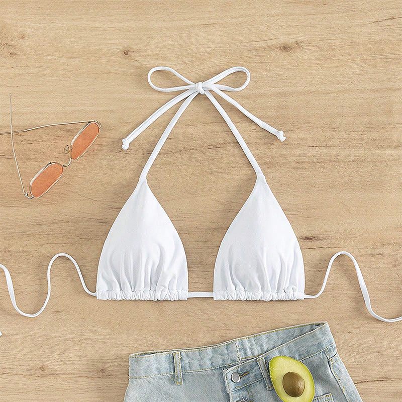Sexy Tied Bikini Top with Padded Bra, Beach Hot Spring Swimwear for Women
