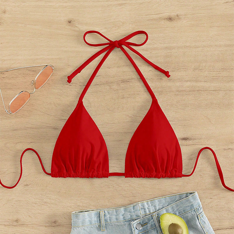 Sexy Tied Bikini Top with Padded Bra, Beach Hot Spring Swimwear for Women