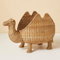 Handmade Woven Animal Camel Decoration Rattan Basket with Lid Cartoon Toy Storage Box Organizer Rattan Basket