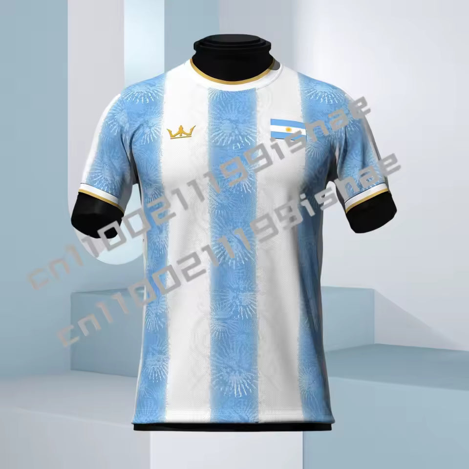 2026 New Summer Argentina Men Short Sleeved T-shirt 3D Printed Custom Fashionable Street Sports Round Neck Football Jersey