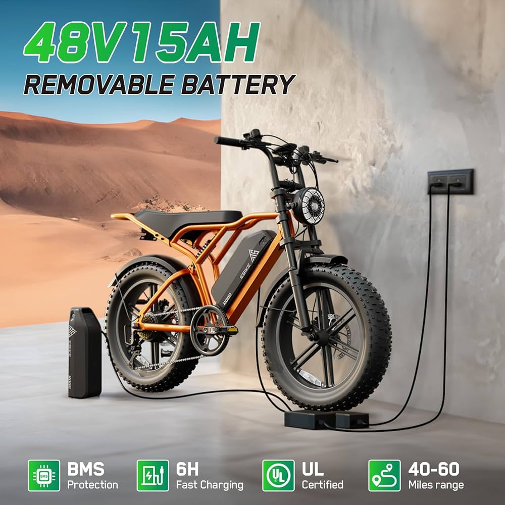 Electric Bike for Adults, 26" Electric Mountain Bike Peak-1000W Brushless Motor 23+MPH & 48V 13Ah Removable Battery Up to 65 Miles, Electric Bicycle with 21-Speed Gear, UL 2849 Cert