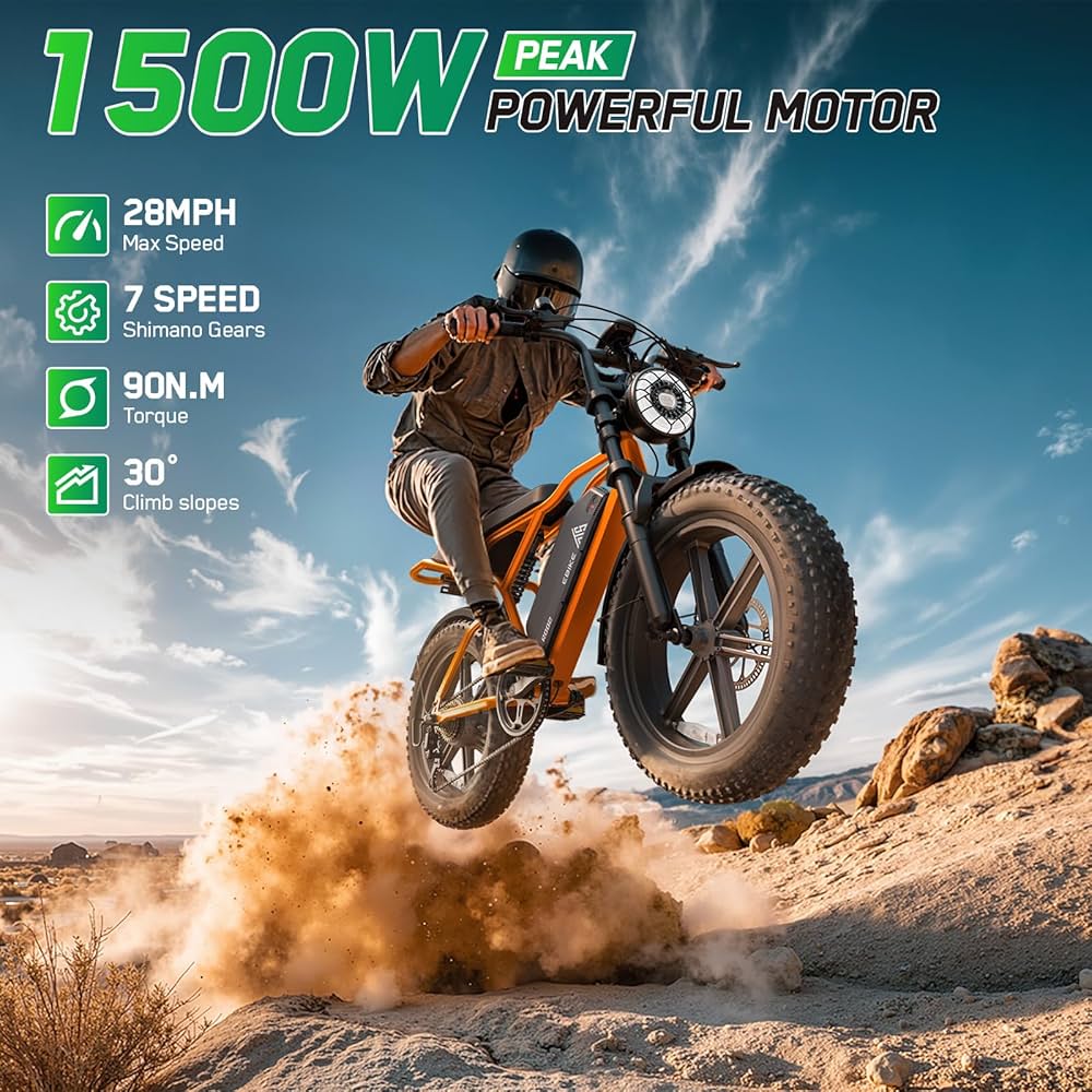 Electric Bike for Adults, 26" Electric Mountain Bike Peak-1000W Brushless Motor 23+MPH & 48V 13Ah Removable Battery Up to 65 Miles, Electric Bicycle with 21-Speed Gear, UL 2849 Cert