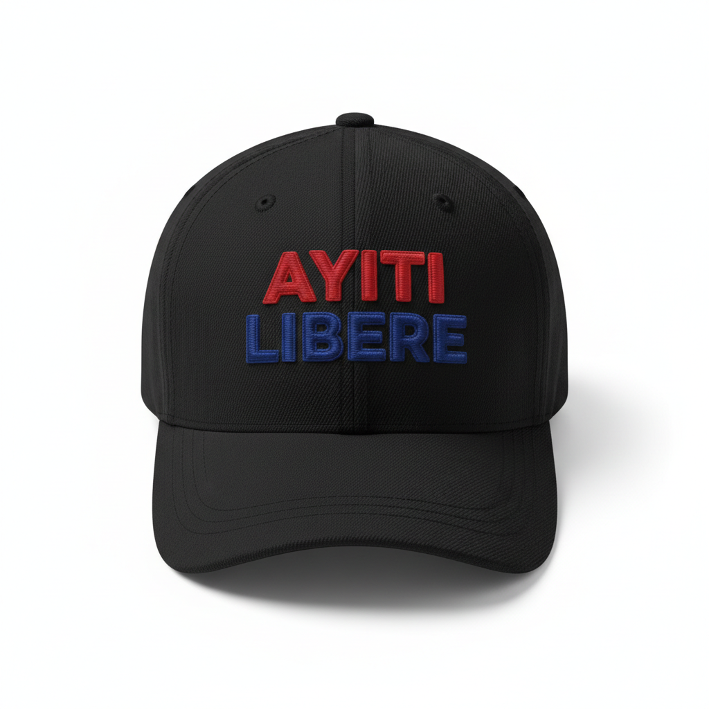 Cap Ayiti Libere ak ekri brode nan koulè drapo nasyonal