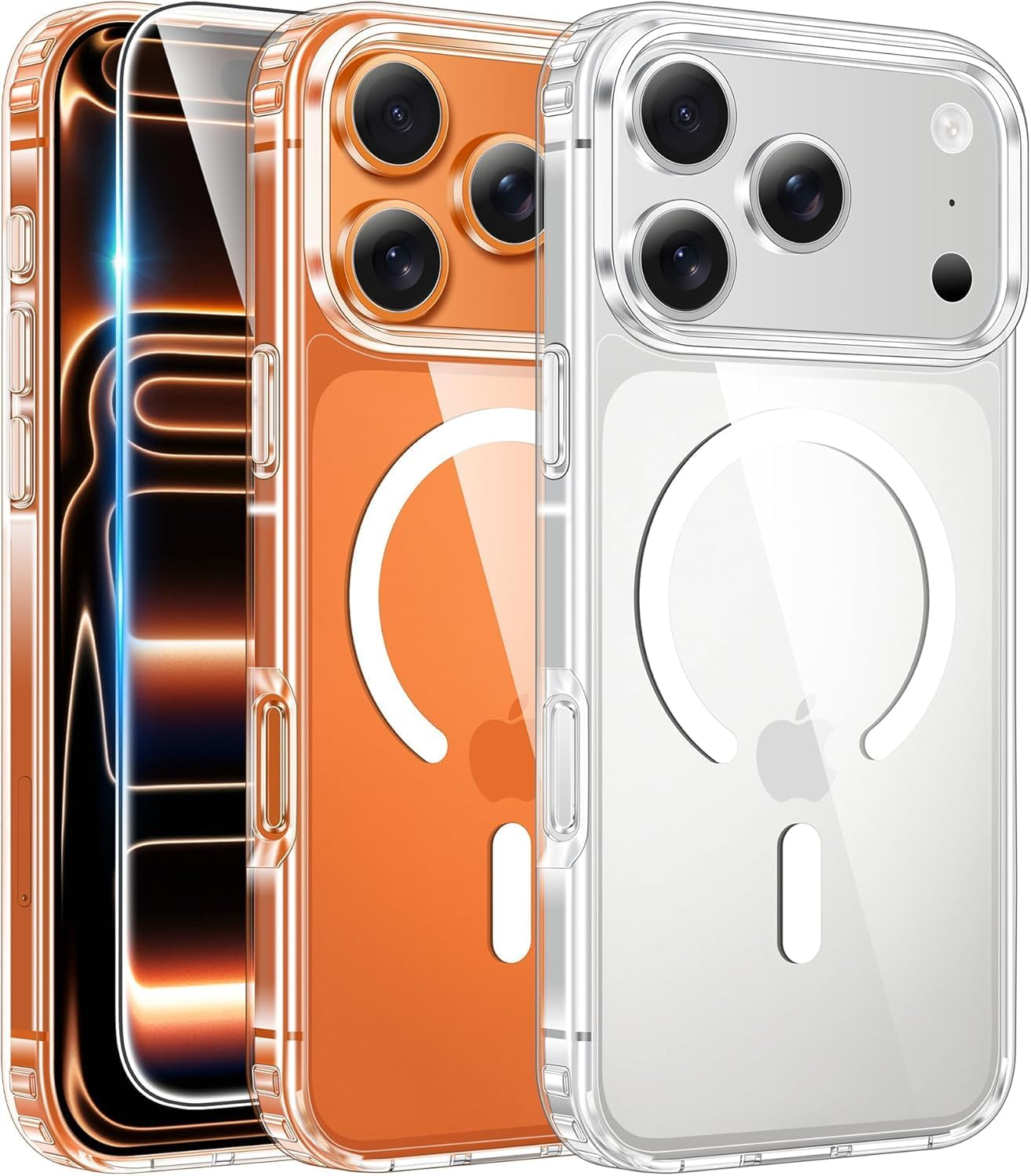 FNTCASE iPhone 17 Pro Max Clear Magnetic Case with Screen Protector